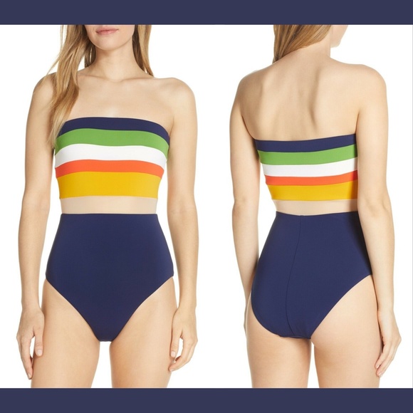 NEW $148 Robin‎ Piccone Casey Colorblock One-piece - Picture 1 of 9